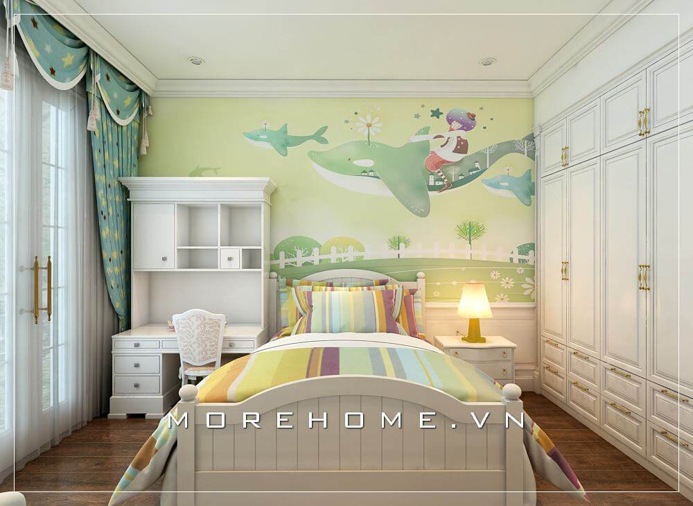 Giường ngủ chung cư tân cổ điển Giường ngủ chung cư tân cổ điển