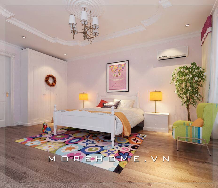 Giường ngủ chung cư tân cổ điển Giường ngủ chung cư tân cổ điển