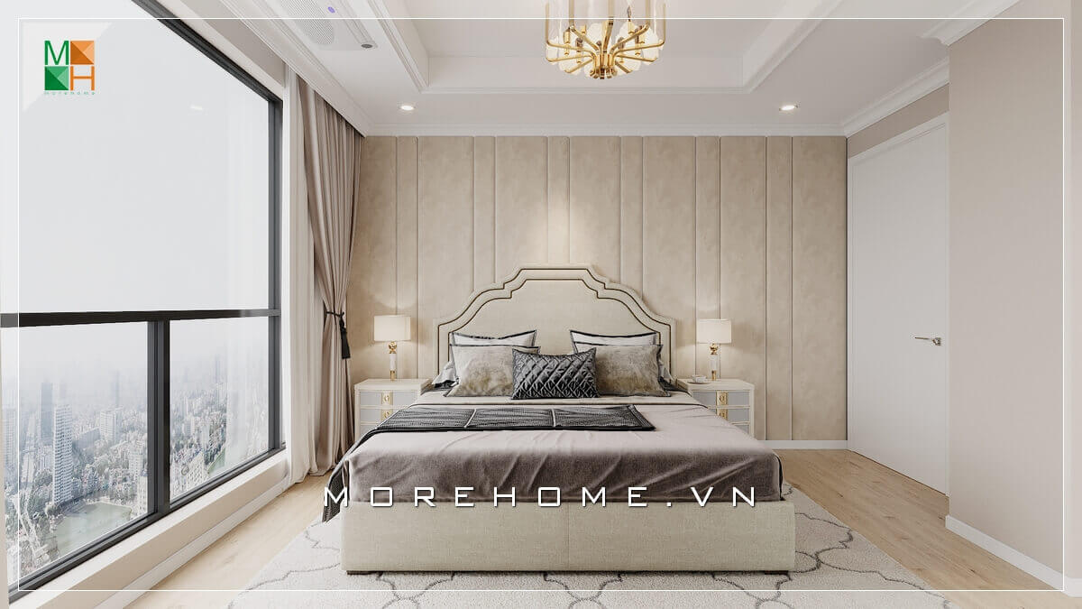 Giường ngủ chung cư tân cổ điển Giường ngủ chung cư tân cổ điển