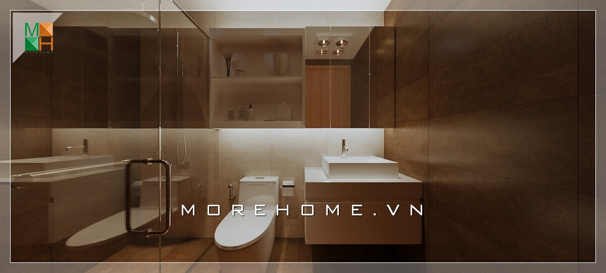 Mẫu nhà tắm kết hợp nhà vệ sinh tiện nghi, hiện đại phù hợp cho chung cư cao cấp, nhà phố, biệt thự. Thiết kế nội thất biệt thự