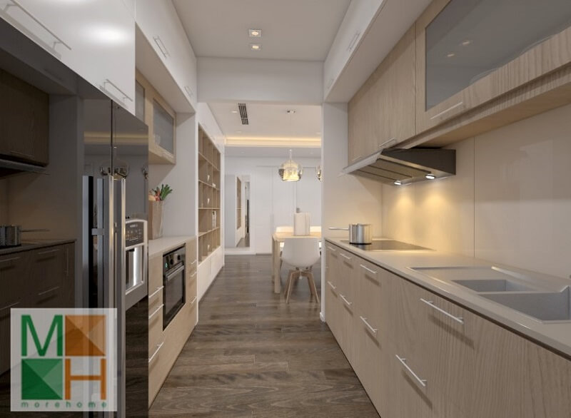 Với diện tích căn bếp nhỏ không còn là nỗi lo nếu chúng ta biết cách bố trí nội thất hợp lí và sử dụng hệ tủ bếp đa chức năng sát tường giúp tiết kiệm diện tích không gian Tủ bếp đẹp, tủ bếp đẹp hiện đại, tủ bếp An Cường, tủ bếp cao cấp