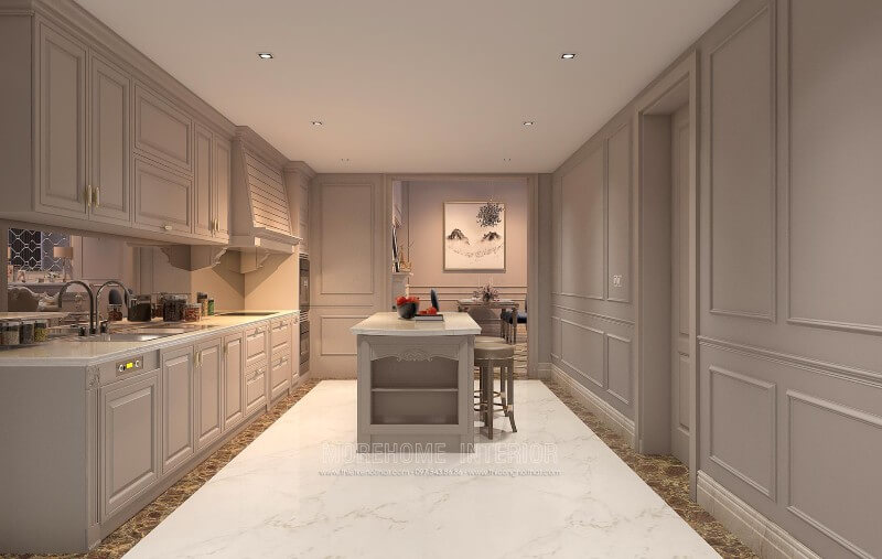 Mẫu thiết kế tủ bếp đẹp tại căn hộ Penthouse KeangNam cao cấp Tủ bếp đẹp, tủ bếp đẹp hiện đại, tủ bếp An Cường, tủ bếp cao cấp