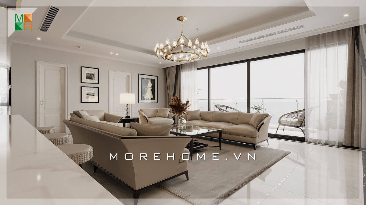 Mẫu sofa cao cấp làm bật tone không gian phòng khách một cách triệt để. Thiết kế phòng khách nhà phố