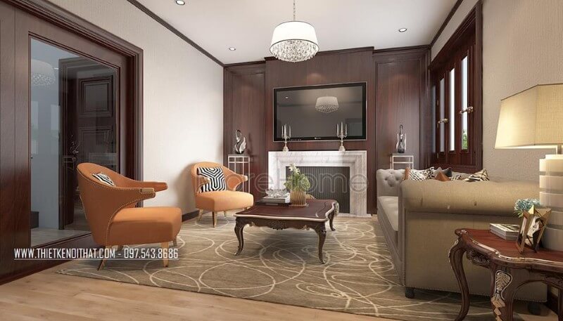 Mẫu thiết kế nội thất biệt thự tân cổ điển nhẹ nhàng và ấn tượng tại Bắc Ninh Mẫu nội thất biệt thự tân cổ điển đẹp