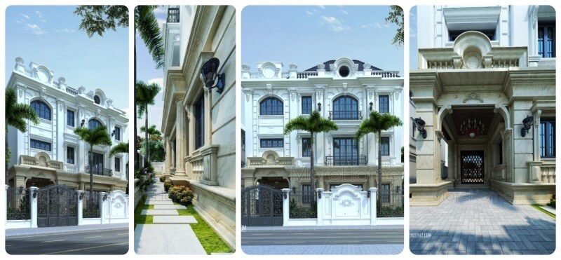 Thiết kế biệt thự Xuân Phương, Từ Liêm, Hà Nội kiến trúc tân cổ điển Pháp