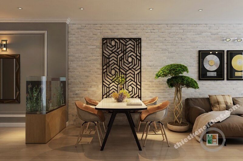 Bàn ăn cao cấp với thiết kế đơn giản phù hợp với chung cư diện tích hạn chế mang đến sự hiện đại, tiện nghi