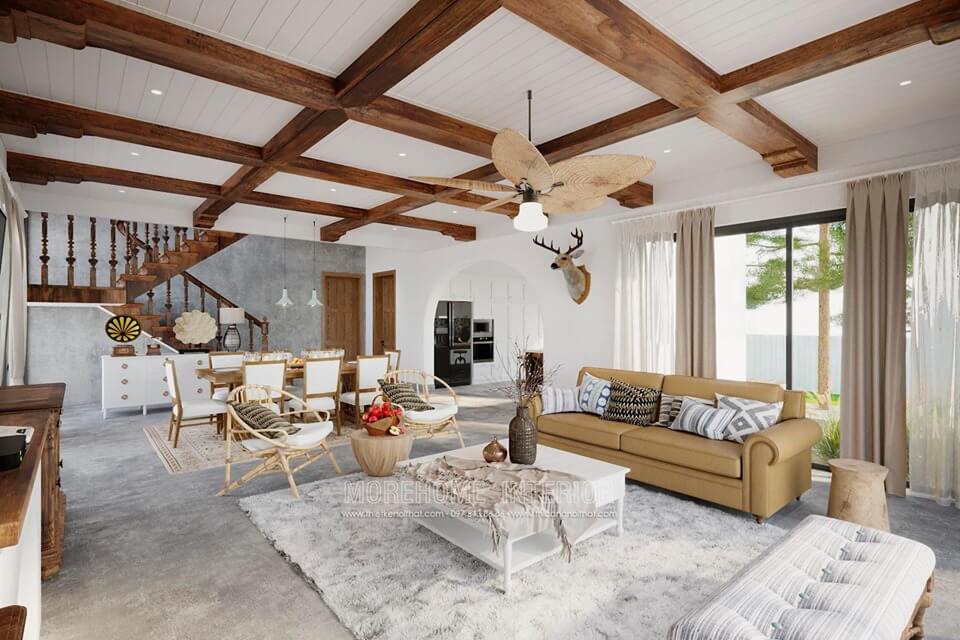 Nội thất phòng khách biệt thự rộng