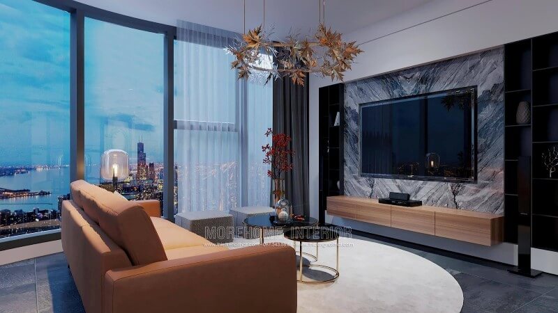 Thiết kế nội thất phòng khách chung cư ấn tượng
