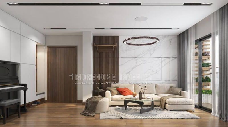Thiết kế nội thất phòng khách chung cư hiện đại tinh tế
