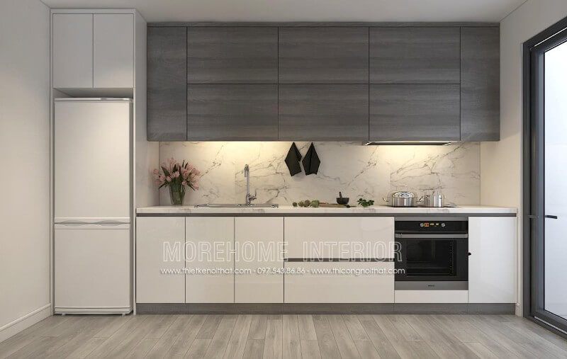 Thiết kế tủ bếp Đà Nẵng phong cách hiện đại, đơn giản, nhưng vẫn đảm bảo được công năng sử dụng hiệu quả
