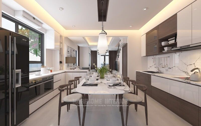 Mẫu tủ bếp biệt thự hiện đại đẹp và đẳng cấp nhất hiện nay