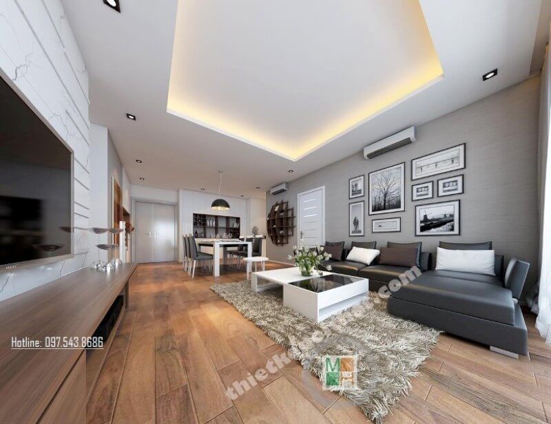 Mẫu thiết kế nội thất chung cư hiện đại Golden Palace sang trọng