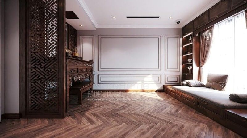 Thiết kế nội thất phòng thờ phong thủy đẹp, trang trọng.